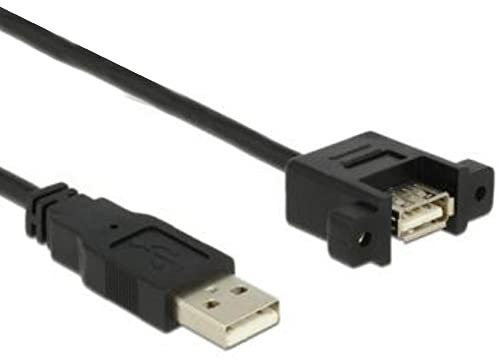 Delock Kabel USB 2.0 A Stecker > USB 2.0 A Buchse zum Einbau 1 m Schwarz