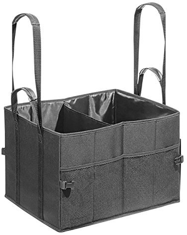 WEDO BigBox Shopper L – kompakte Kofferraumtasche 47 L, faltbar, 100 kg Traglast, Polyester, mit Innen- & Außentaschen, schwarz