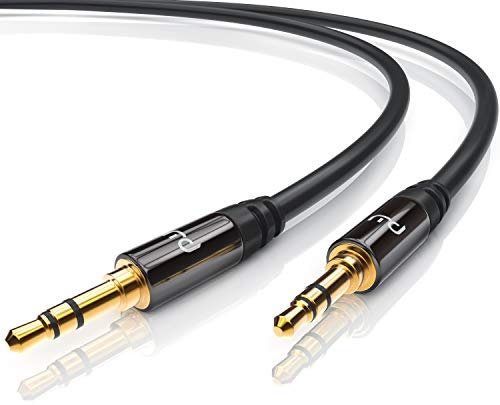 CSL - 5m Audio AUX Klinkenkabel Verbindungskabel für AUX Eingänge - Voll-Metallstecker passgenau - 3.5mm Stecker auf 3.5mm Stecker - 3,5mm Audiokabel HQ Premium Series