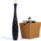 Leewadee Grand Vase A Poser Au Sol pour Branches Décoratives De Pampa, Vase en Bois De Manguier, 90 cm, Noir