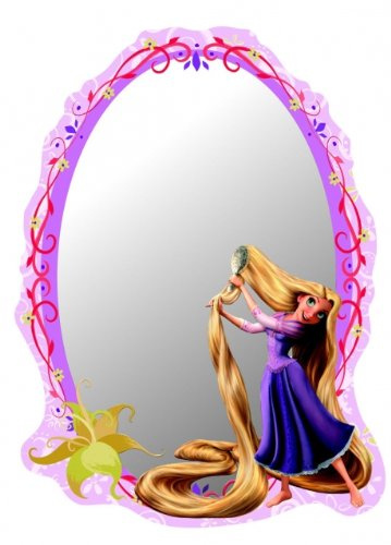 Kinder Spiegel Kinderzimmer - Rapunzel 15cm x 21cm