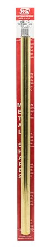 K&S Precision Metals Round Brass Tube 8142 – 19/32 OD x 0.014 Wall x 12 Long – DIY Crafts, Plumbing, HVAC, Modeling, Made in USA, 1 Tube