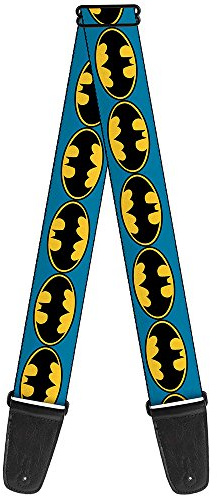 Buckle-Down Guitar Strap Bat Signal 3 Blue Black Yellow 2 Inches Wide (GS-WBM012)