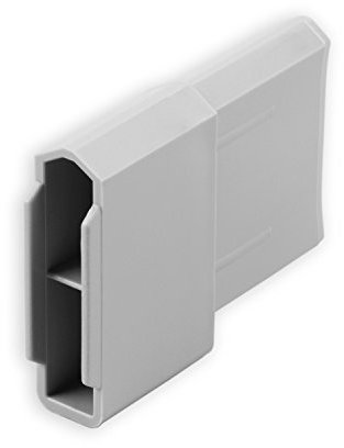 DIWARO® 1 Paar Endstabgleiter | Größe 28mm x 12mm | Farbe braun,grau oder weiß | Material Kunststoff | für Endleiste, Endschiene, Winkelendschiene | Rolladenpanzer, Jalousie, Rollo (grau)