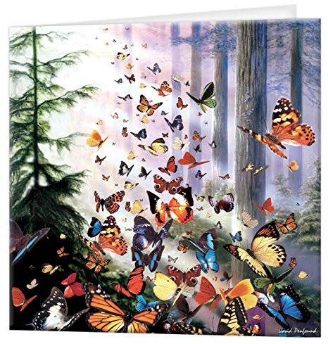 3D LiveLife Grußkarte - Butterfly Woods von Deluxebase. Bunte Schmetterling linsenförmige 3D-Karte für jeden Anlass und jedes Alter. Originalvorlage lizenziert vom bekannten Künstler David Penfound