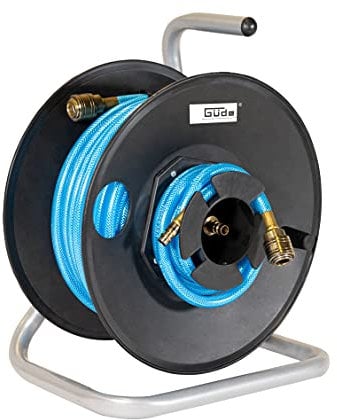 Güde 02879 Schlauchtrommel 20M (Axial anschluss, Druckluft Kupplung, Stecknippel, Verbindungsschlauch)