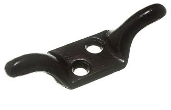 Klampe Haken Anhänger Seil Zugband Edelstahl schwarz 75mm + 3-Zoll-Schrauben (4 Stück)