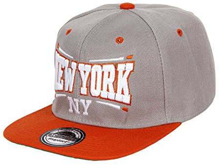 Snapback Basecap Yolo Hat Hip Hop Cap Schirmmütze Baseballcap Baseball Mütze Kappe, Farbe wählen:Cap-02 NY grau orange