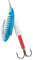 MAPSO - Pack de 5 Cucharillas de Pesca Alaska-5 DEC Pan | Cebo Artificial de Pesca Especialmente Diseñado para Pescar Salmón, Color Plata Azul Negro, 23gr