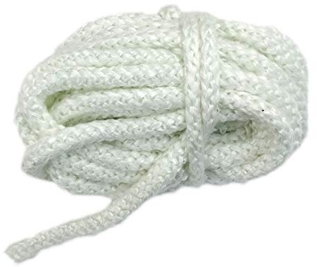 High Temperature Gasket Rope, 1000F, White, Boiler & Furnace, 1/4'' Diameter x 25ft