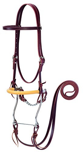 Weaver Leather Unisex – Erwachsene Weaver Equine Browband Hackamore Bridle Zaumzeug aus Leder, Burgunder, Horse