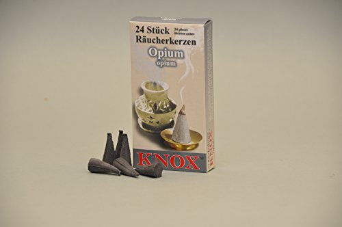 Knox Räucherkerzen/Räucherkegel - Opium - 24 Stück/Pkg. Verschiedene Düfte (1, Opium)