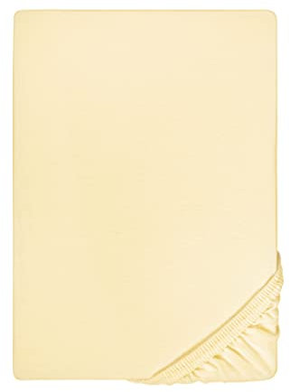 biberna Jersey-Elastic-Spannbetttuch 0077866 (Matratzenhöhe max. 25 cm) 1x 90x190 cm - 100x220 cm, gelb