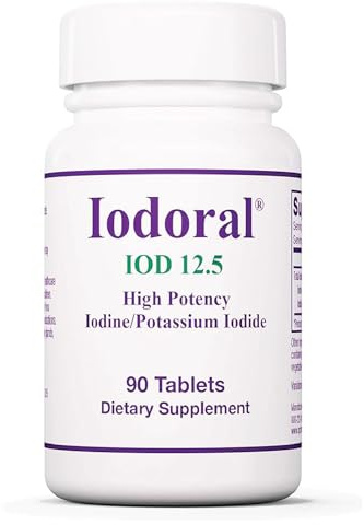 ARG Optimox Iodoral 12.5 mg - Iodine & Potassium Iodide Supplement for Thyroid & Metabolic Balance Support - Free of Soy & Gluten - 90 Servings - 90 Tablets