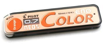 Pilot Color Mechanical Pencil Lead Eno, 0.7mm, Orange, 10 Leads (HRF7C-20-O)