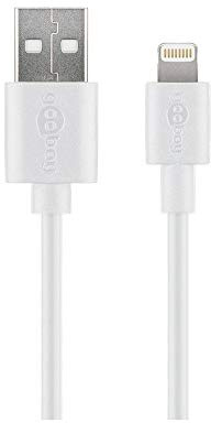 goobay Lightning Kabel iPhone iPad Ladekabel MFi Apple Zertifiziert, 0,5m weiß