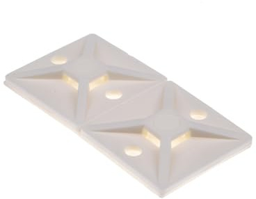 HellermannTyton MB Befestigungssockel selbstklebend, Nylon 66 28mm x 28 mm für 4mm → 5.4mm Kabelbinder, 100 Stück, Packung a 100 Stück