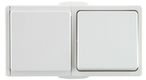 UNITEC 45286L Kombination A/W mit Steckdose Aufputz lose Aquarius FR, polarweiߟ