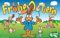 Frohe Ostern, Osterhase jonglierend Fahne Flagge Grösse 1,50 x 0,90m mit Ösen - FRIP –Versand®