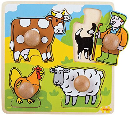 Bigjigs Toys, Farm Animals Jigsaw Puzzle, Wooden Toys, Toddler Toys, Jigsaw Puzzles For Kids, Farm Toys, Puzzles For 3 Year Olds, Fine Motor Skills Toys, Jigsaw Board