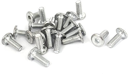 sourcing map 20 Stk. versenkte flache Kopfkappe Innensechskantschraube Schrauben M6 x 15mm DE de