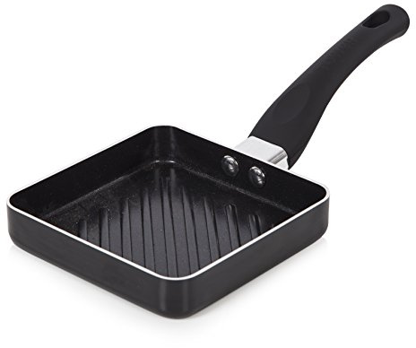 Tower Essentials Mini Grill Pan 12 cm, Non Stick Ceramic, Black