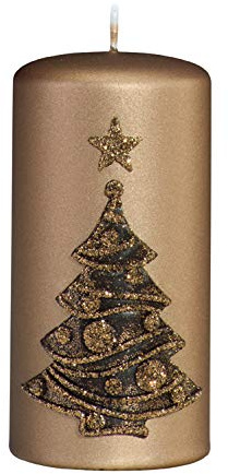 Weihnachtskerzen Albero Flachkopfstumpen 12 x 6 cm Sand 4 Stück, Festtagskerzen