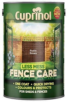 Cuprinol 5191660 Less Mess Fence Care Exterior Woodcare, Rustic Brown