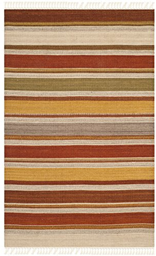SAFAVIEH Striped Kilim Collection Accent Rug - 2'6 x 4', Multi, Handmade Flat Weave Wool, Ideal for High Traffic Areas in Entryway, Living Room, Bedroom (STK319A)