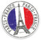 2 x Aufkleber, Motiv: Paris, Eiffelturm, Frankreich, Aufkleber, Auto-/Laptop-Aufkleber, Gepäckaufkleber # 9271, 10 x 10 cm (B x H)