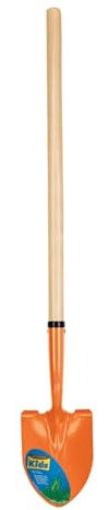 Truper Pala Redonda para Niños, Mango de Madera de 30 en Naranja