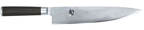 KAI Shun Classic Couteau de Chef Japonais 25,5 cm Longueur de Lame - Couteau Damas 32 Couches Noyau VG MAX - 61 (±1) HRC - Manche en Pakkawood - Fabriqué au Japon - Grand Couteau de Chef Forgé