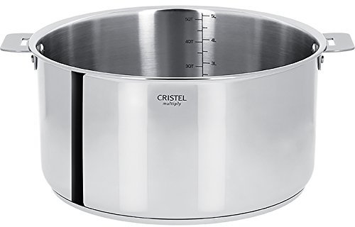 Cristel - F24QMP- Faitout inox 24cm sans poignée amovible - Collection Casteline