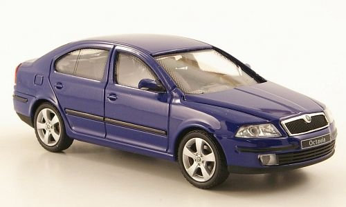 Skoda Octavia Limousine, blau, Modellauto, Abrex 1:43