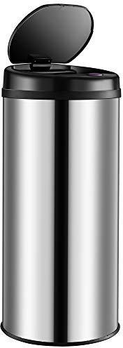 Monzana® Smart Sensor Kitchen Waste Bin 50 Litre | Automatic Motion Sensor | Soft Close Lid | With Waterproof LED Display & Hygienic Contactless Movement Detector | Stainless Steel