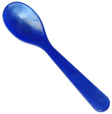 6 Eierlöffel aus Acryl in Perlmuttoptik 12,5 cm/Farbe: Irisblau