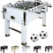 GAMES PLANET Kickertisch Leeds in 6 Farben, Tischfußball, Tischkicker, inkl. 4 Bälle + 2 Getränkehalter, ca. 60kg - Weiß