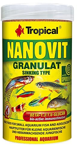 Tropical Nanovit Granulatfutter, Granulatkörnchenzur Fütterung von kleinen Zierfischen, 1er Pack (1 x 250 ml)