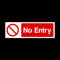 No Entry Plastic Sign with 4 Pre-Drilled Holes - Staff Only/Authorised/Keep Out/Beyond this point (MISC63)