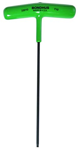 Bondhus T10 Torx T-Handle Wrench, 6-Inch, Multi-Color