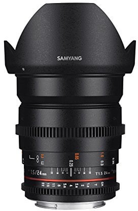 Samyang Obiettivo V-DSLR 24mm T/1,5 ED AS IF UMC per Nikon, Nero