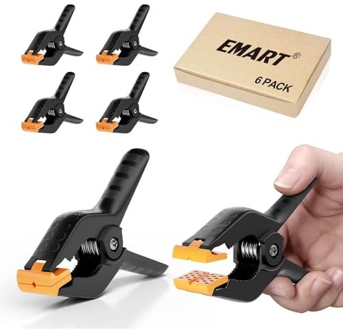 EMART 6 Pcs Morsetto a Molla da 11,4 cm per Sfondo Fotografico, Mussola di Fondo