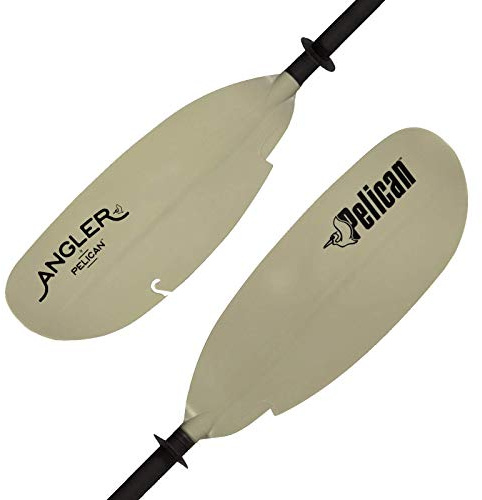 Pelican Poseidon Angler Fishing Lightweight Kayak Paddle - Built-in Retrieval Hooks - Fiberglass Reinforced (Sand, 98.5 in)
