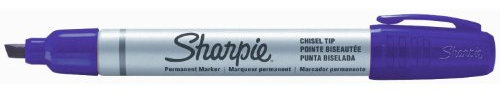 Sharpie Metal Barrel Permanent Marker Small Chisel Tip - Blue (Box of 12)