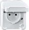 Schneider Electric Merten Steckdosen-Einsatz mit Schutzkontaktstift und Klappdeckel, 1-fach, Aufputz, IP44, Aquastar, lichtgrau, Artikelnummer MEG2500-8029