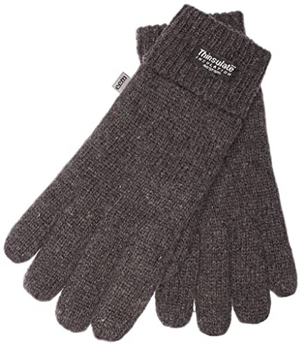 EEM Herren Strickhandschuhe, weiche Wolle, Thinsulate Thermofutter, anthrazit L/XL