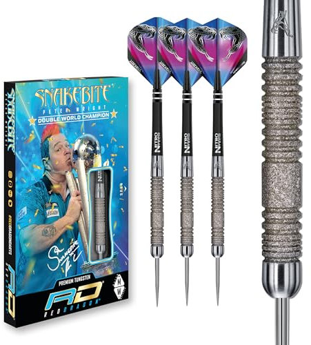 RED DRAGON Peter Wright Snakebite Euro 11 Element 24g Tungsten Darts mit Flights und Schäfte