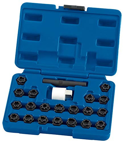 DRAPER lwnk-audi Audi Locking Radmutter Set, blau, Set von 22 Stück