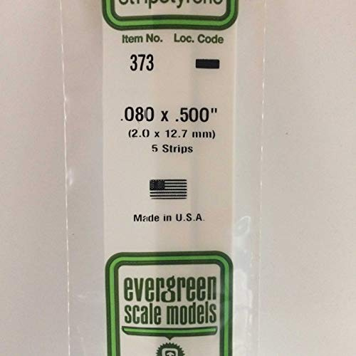 evergreen 373 Vierkantprofile, 600 x 2,0 x 12,7 mm, 5 Stück