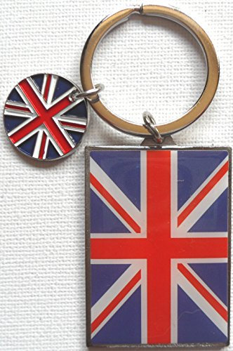 Rétro Union Jack avec Disque Porte-clés en Métal